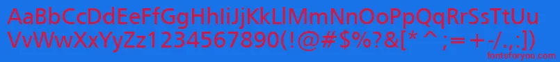 Humanist777Tl Font – Red Fonts on Blue Background