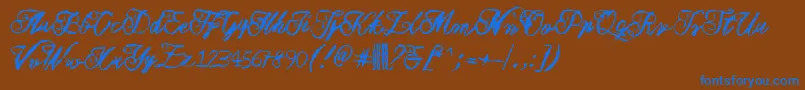 Muurahaiskarhu Font – Blue Fonts on Brown Background