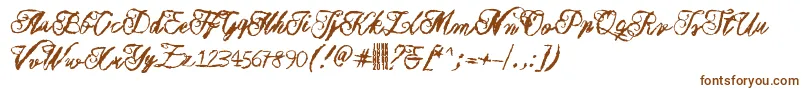 Muurahaiskarhu-Schriftart – Braune Schriften auf weißem Hintergrund