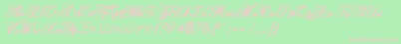 Muurahaiskarhu-fontti – vaaleanpunaiset fontit vihreällä taustalla