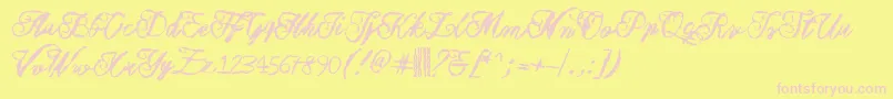 Muurahaiskarhu Font – Pink Fonts on Yellow Background