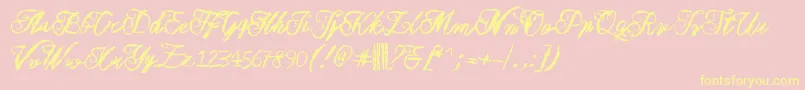 Muurahaiskarhu Font – Yellow Fonts on Pink Background