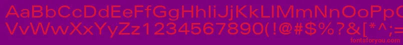 Czcionka NovaExpandedSsiExpanded – czerwone czcionki na fioletowym tle