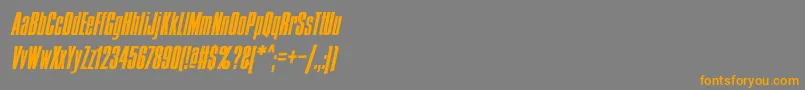 Weitere Informationen zur Condens1-Schriftart Condens1-Schriftart – Orangefarbene Schriften auf grauem Hintergrund