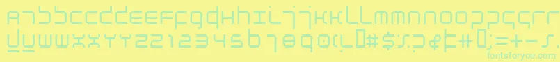 フォントAtmosphereLight – 黄色い背景に緑の文字