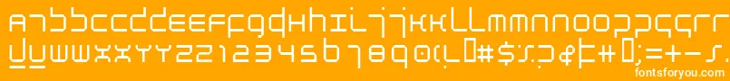 Saiba mais sobre a fonte AtmosphereLight Fonte AtmosphereLight – fontes brancas em um fundo laranja