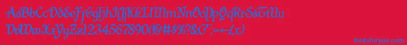 Подробнее о шрифте Quillswordsemital Шрифт Quillswordsemital – синие шрифты на красном фоне