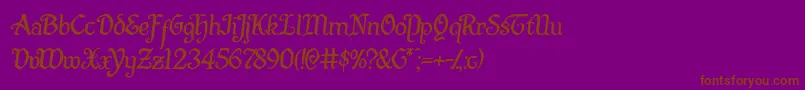 Quillswordsemital Font – Brown Fonts on Purple Background