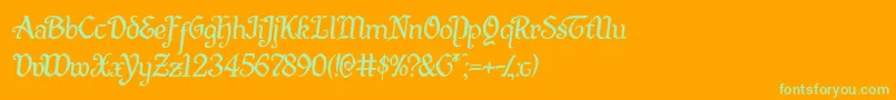 Quillswordsemital Font – Green Fonts on Orange Background