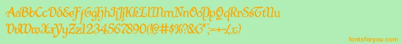 Quillswordsemital Font – Orange Fonts on Green Background