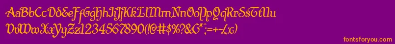 Quillswordsemital Font – Orange Fonts on Purple Background