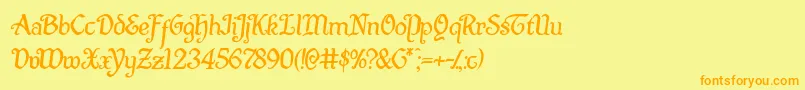 Quillswordsemital Font – Orange Fonts on Yellow Background