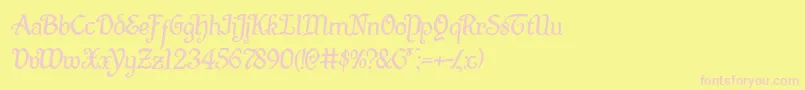 Quillswordsemital-Schriftart – Rosa Schriften auf gelbem Hintergrund