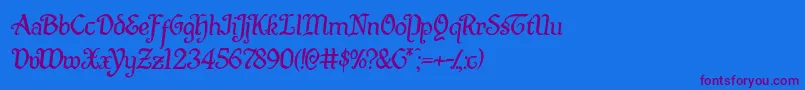 Quillswordsemital Font – Purple Fonts on Blue Background