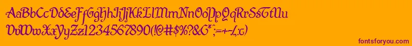 Quillswordsemital Font – Purple Fonts on Orange Background