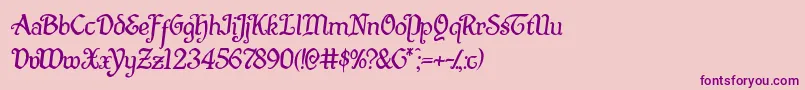 Quillswordsemital Font – Purple Fonts on Pink Background