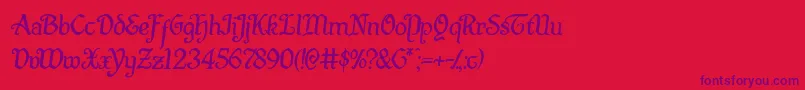Quillswordsemital Font – Purple Fonts on Red Background