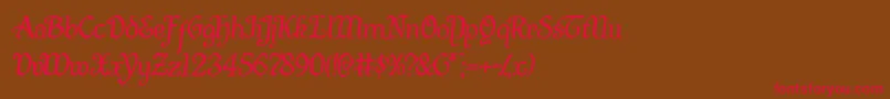 Quillswordsemital Font – Red Fonts on Brown Background