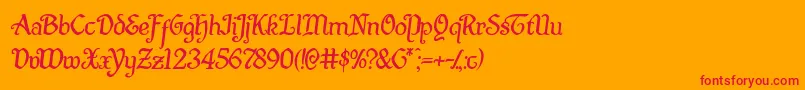 Quillswordsemital Font – Red Fonts on Orange Background