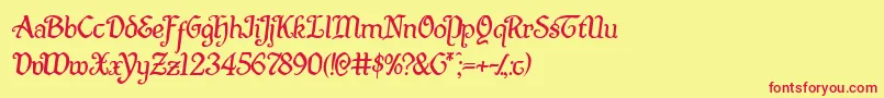 Quillswordsemital Font – Red Fonts on Yellow Background