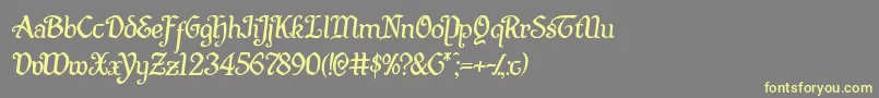 Quillswordsemital Font – Yellow Fonts on Gray Background