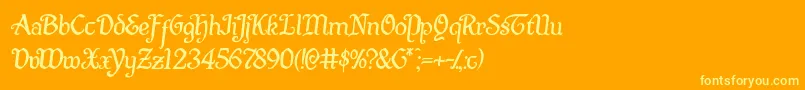 Quillswordsemital Font – Yellow Fonts on Orange Background
