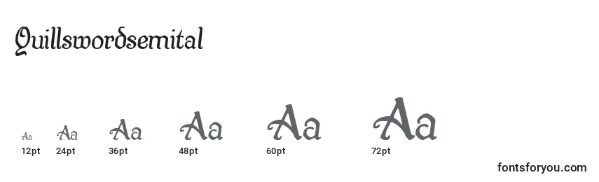 Quillswordsemital Font Sizes