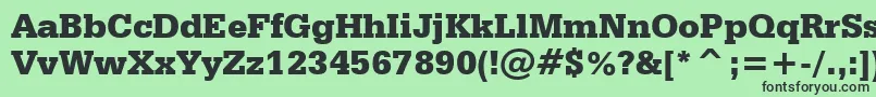 フォントSerifaBlackBt – 緑の背景に黒い文字