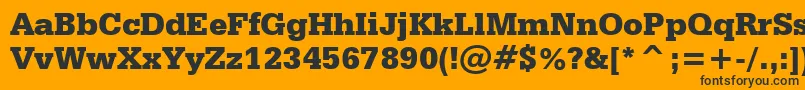 SerifaBlackBt-Schriftart – Schwarze Schriften auf orangefarbenem Hintergrund