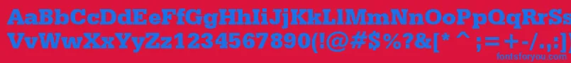 SerifaBlackBt Font – Blue Fonts on Red Background