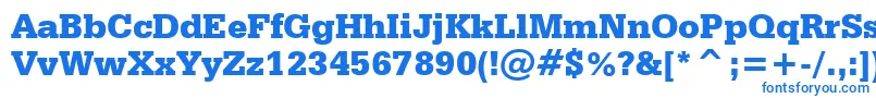 SerifaBlackBt-Schriftart – Blaue Schriften auf weißem Hintergrund