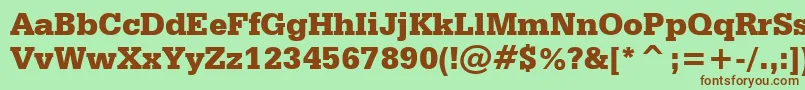 SerifaBlackBt Font – Brown Fonts on Green Background