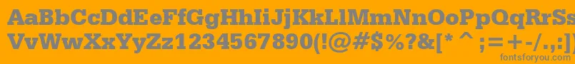 SerifaBlackBt-fontti – harmaat kirjasimet oranssilla taustalla