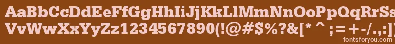 SerifaBlackBt Font – Pink Fonts on Brown Background