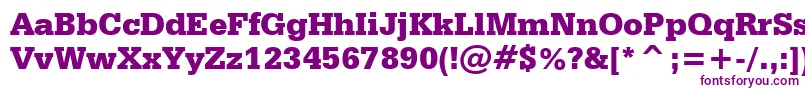 Czcionka SerifaBlackBt – fioletowe czcionki na białym tle