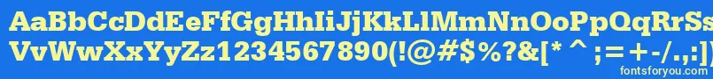 SerifaBlackBt Font – Yellow Fonts on Blue Background