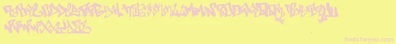 Bway Font – Pink Fonts on Yellow Background