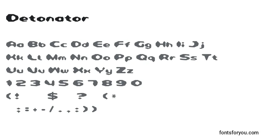 Schriftart Detonator – Alphabet, Zahlen, spezielle Symbole