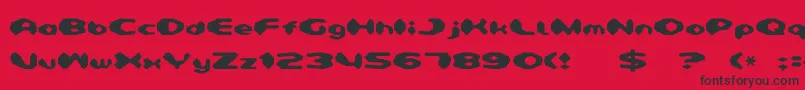 Detonator-Schriftart – Schwarze Schriften auf rotem Hintergrund