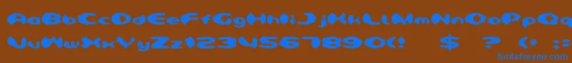 フォントDetonator – 茶色の背景に青い文字