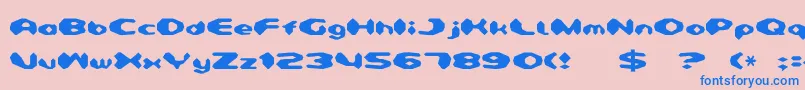 フォントDetonator – ピンクの背景に青い文字