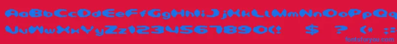 フォントDetonator – 赤い背景に青い文字