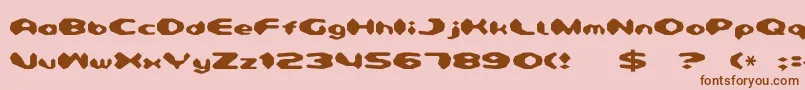 フォントDetonator – ピンクの背景に茶色のフォント