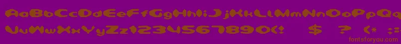 Detonator-Schriftart – Braune Schriften auf violettem Hintergrund