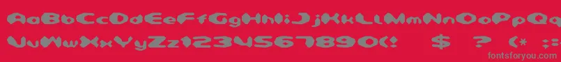 Detonator-fontti – harmaat kirjasimet punaisella taustalla