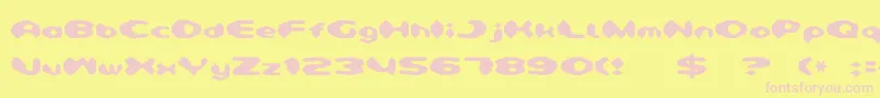 Detonator-Schriftart – Rosa Schriften auf gelbem Hintergrund
