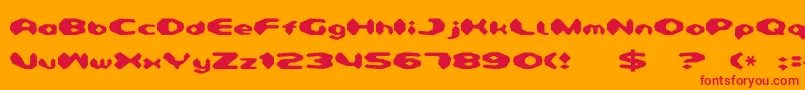 フォントDetonator – オレンジの背景に赤い文字