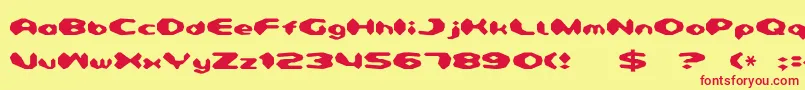 フォントDetonator – 赤い文字の黄色い背景