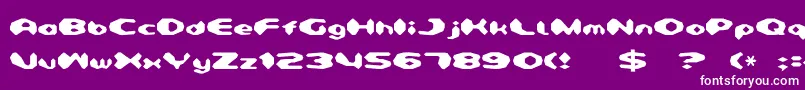 Detonator-Schriftart – Weiße Schriften auf violettem Hintergrund