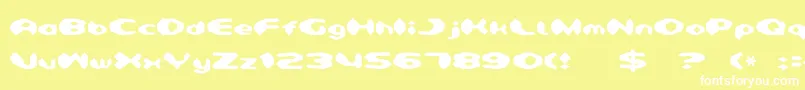 フォントDetonator – 黄色い背景に白い文字
